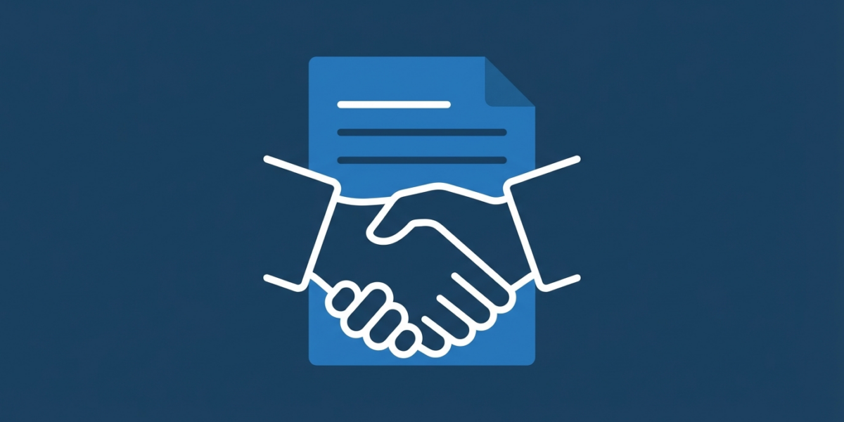 Manos firmando un contrato de trabajo sobre una mesa con bolígrafo y carpeta