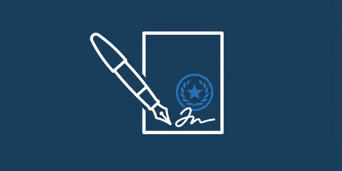 Documento de poder notarial sobre mesa con bolígrafo y sello notarial