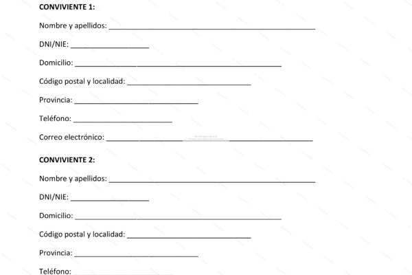 Página 1 de un acuerdo de disolución de pareja, documento legal.