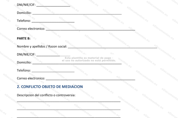 Primera página de un acuerdo de mediación, documento legal mostrado en formato escalado.