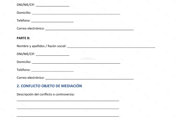 Primera página de un acuerdo de mediación, documento legal mostrado en formato escalado.