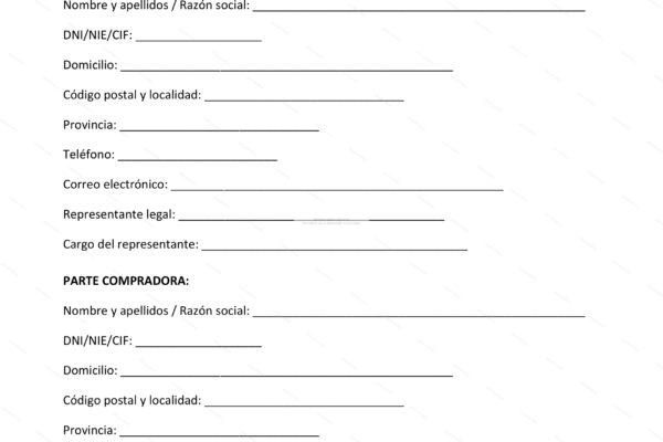 Página 1 de un documento de compraventa de una empresa SPA, con texto y gráficos.