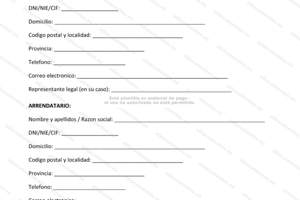 Contrato de alquiler de maquinaria, página 1, documento con texto legal y firmas visibles.