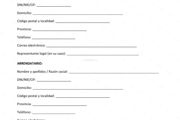 Contrato de alquiler de maquinaria, página 1, documento con texto legal y firmas visibles.