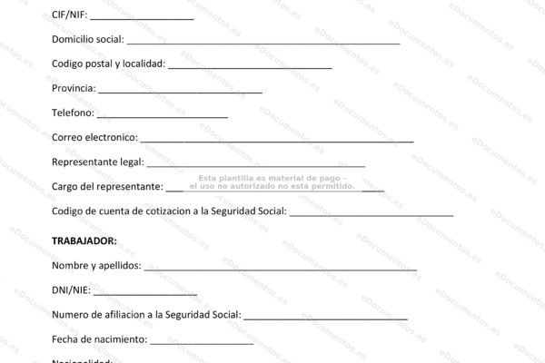 Contrato fijo discontinuo, página 1, documento escaneado.