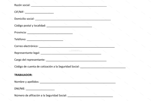 Página 1 de un contrato de práctica profesional, formato escalado