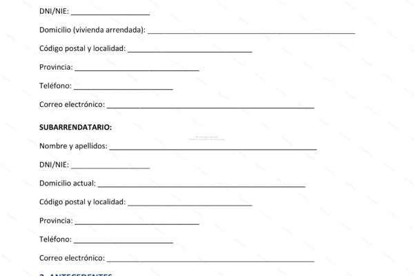 Contrato de subarriendo de vivienda, página 1, imagen escalada.