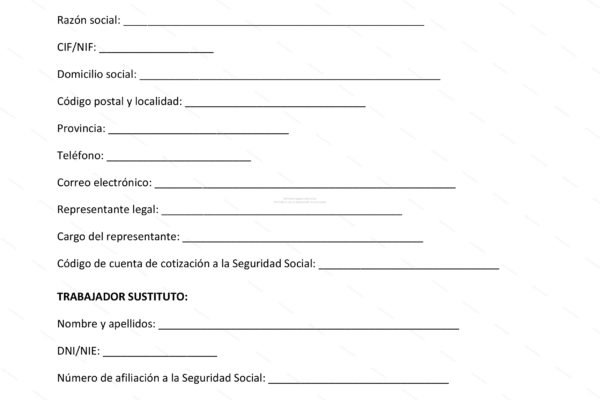 Contrato de trabajo temporal por sustitución, página 1