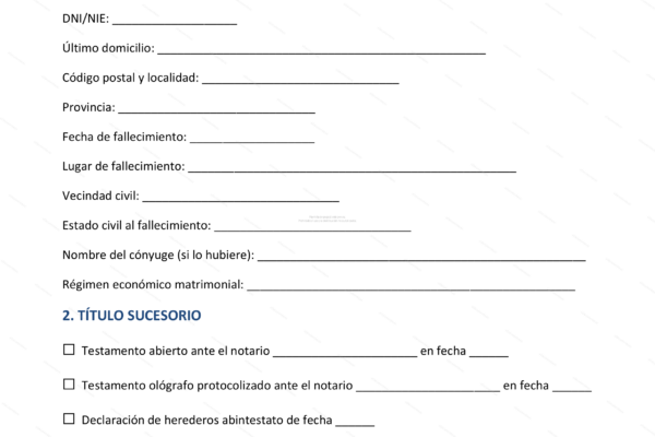 Primera página de un cuaderno particional con divisiones en secciones.