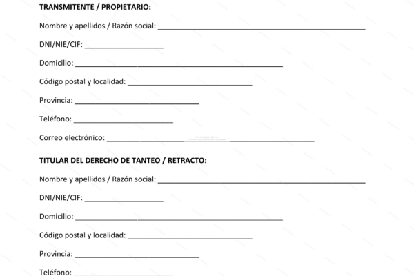 Página 1 de un documento legal que describe el derecho de tanteo y retracto.
