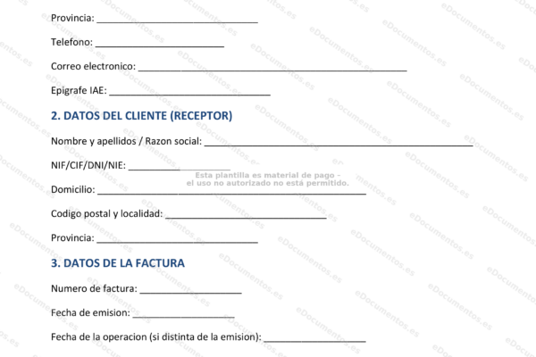 Factura de autónomo, página 1, muestra detalles de servicios, fechas y total a pagar.