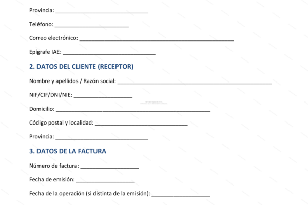 Factura de autónomo, página 1, muestra detalles de servicios, fechas y total a pagar.