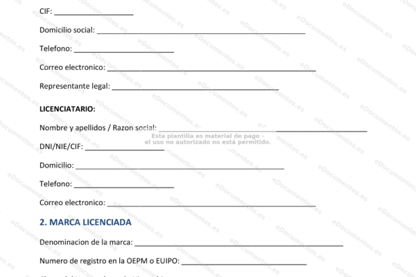 Página 1 de la guía de uso de la marca, licencia de logotipo