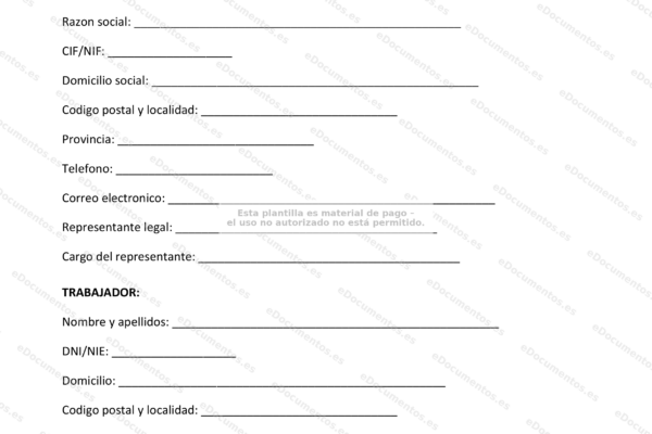Primera página de un acuerdo de no competencia, documento escaneado.