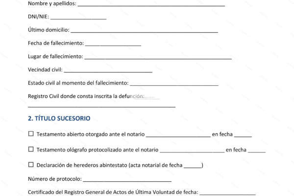 Página 1 de un documento sobre partición de herencia, con texto legal legible.