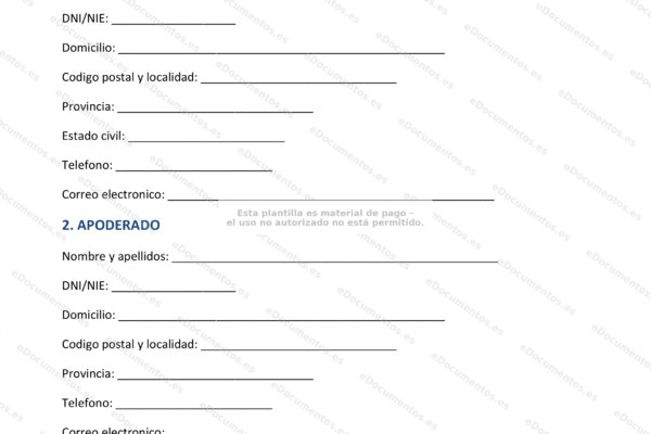 Poder notarial especial, página 1: documento legal con firmas y sellos.