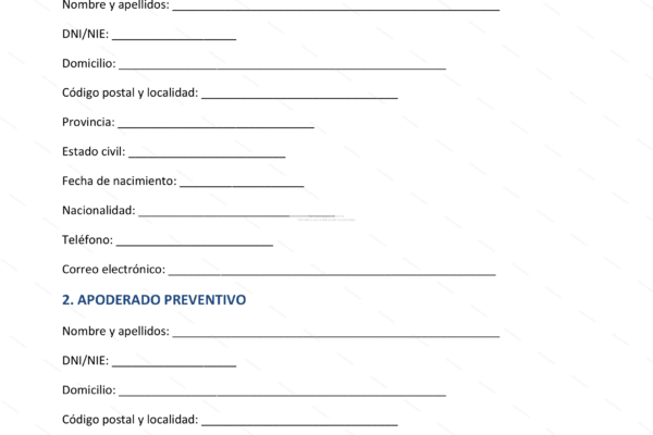 Página 1 de un documento en español titulado Poder preventivo, con texto y encabezados.