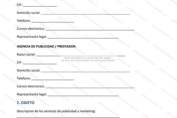 Publicidad de marketing en una página promocional con texto e imágenes