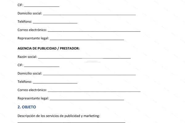 Publicidad de marketing en una página promocional con texto e imágenes