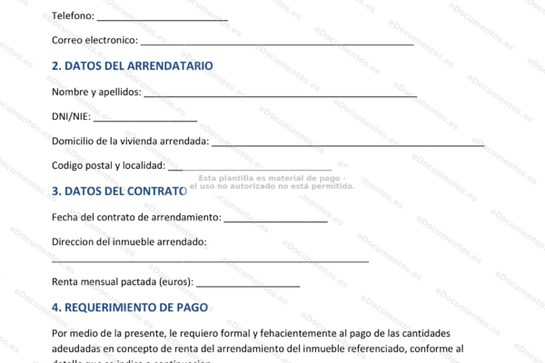 Requerimiento de pago de renta, página 1 (escala).