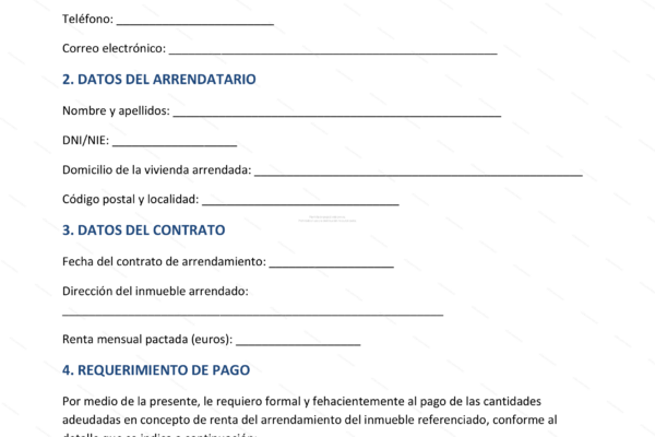 Requerimiento de pago de renta, página 1 (escala).