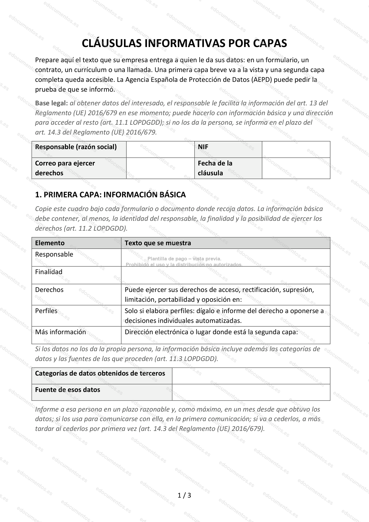 Cláusulas informativas por capas (clientes, proveedores, candidatos, formularios) — Plantilla Word y PDF